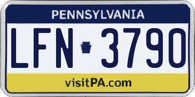 PA license plate LFN3790