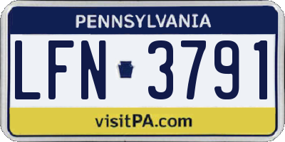 PA license plate LFN3791