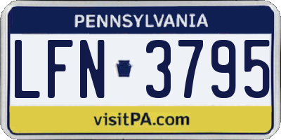 PA license plate LFN3795