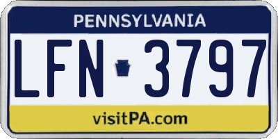 PA license plate LFN3797