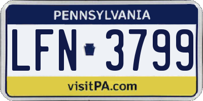 PA license plate LFN3799