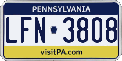 PA license plate LFN3808
