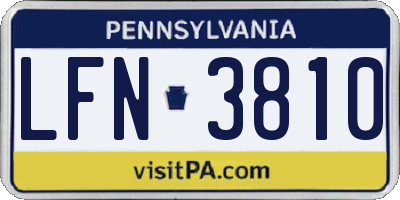 PA license plate LFN3810