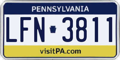 PA license plate LFN3811