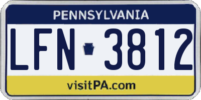 PA license plate LFN3812