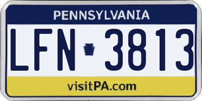 PA license plate LFN3813