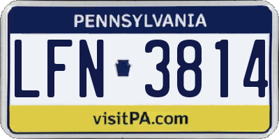 PA license plate LFN3814