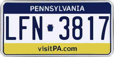 PA license plate LFN3817
