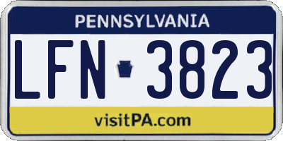 PA license plate LFN3823