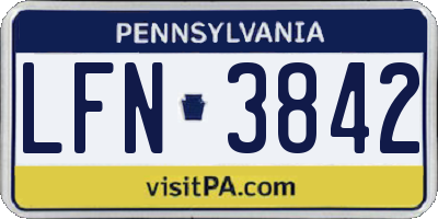 PA license plate LFN3842