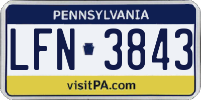 PA license plate LFN3843