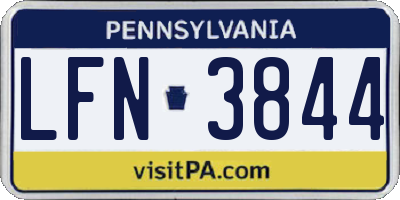PA license plate LFN3844