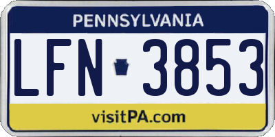 PA license plate LFN3853