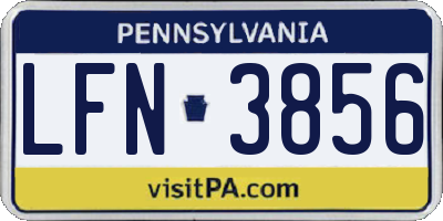 PA license plate LFN3856