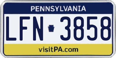 PA license plate LFN3858