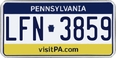 PA license plate LFN3859