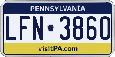 PA license plate LFN3860