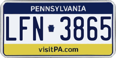 PA license plate LFN3865
