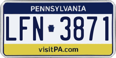 PA license plate LFN3871