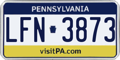PA license plate LFN3873
