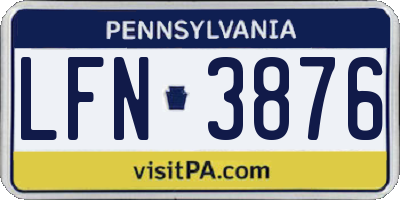 PA license plate LFN3876