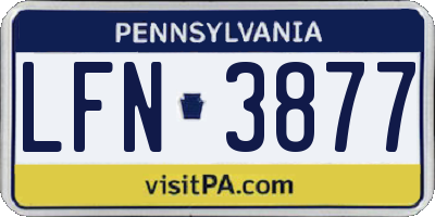 PA license plate LFN3877
