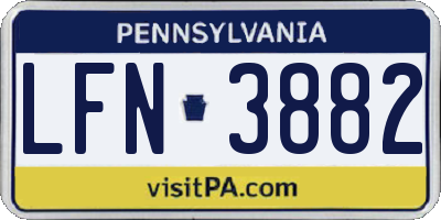 PA license plate LFN3882