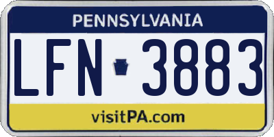 PA license plate LFN3883