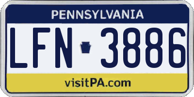 PA license plate LFN3886