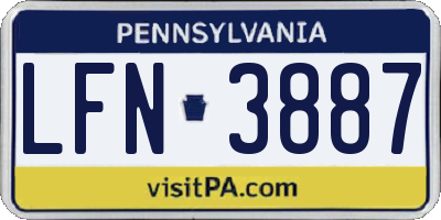 PA license plate LFN3887