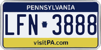 PA license plate LFN3888