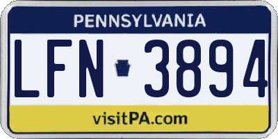 PA license plate LFN3894