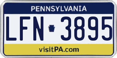 PA license plate LFN3895