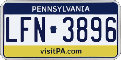 PA license plate LFN3896