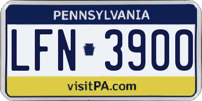 PA license plate LFN3900
