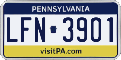 PA license plate LFN3901