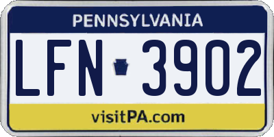 PA license plate LFN3902