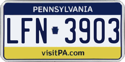 PA license plate LFN3903