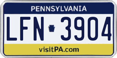 PA license plate LFN3904