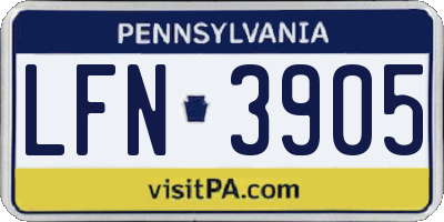 PA license plate LFN3905