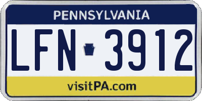 PA license plate LFN3912