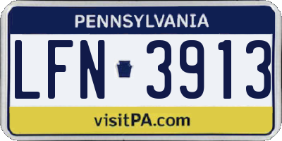 PA license plate LFN3913