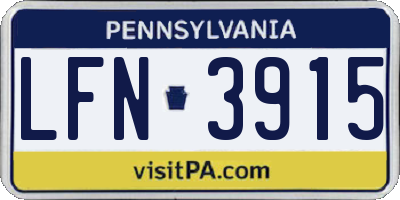 PA license plate LFN3915