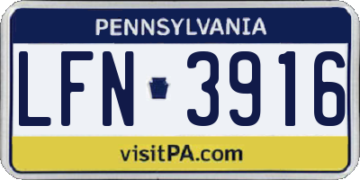 PA license plate LFN3916
