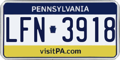 PA license plate LFN3918
