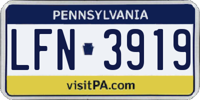 PA license plate LFN3919