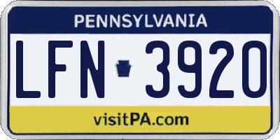 PA license plate LFN3920