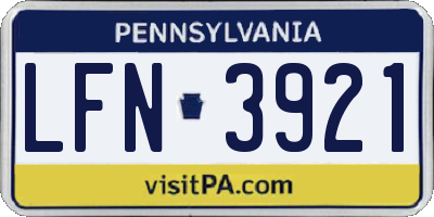 PA license plate LFN3921
