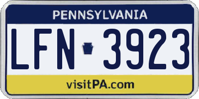 PA license plate LFN3923