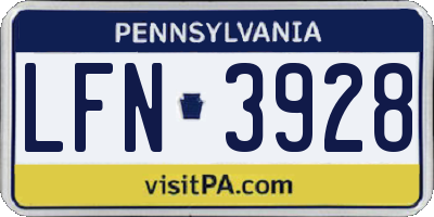 PA license plate LFN3928